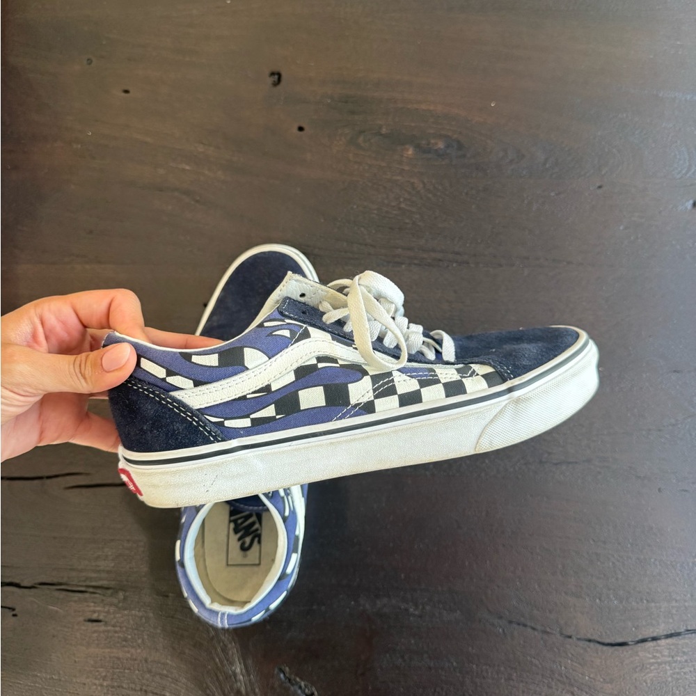 Vans Old Skool Navy Blue Checkerboard Sneakers - Women’s 9/ Men’s 7.5